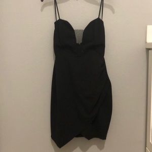 Black Strapless Dress w/ peekaboo mesh